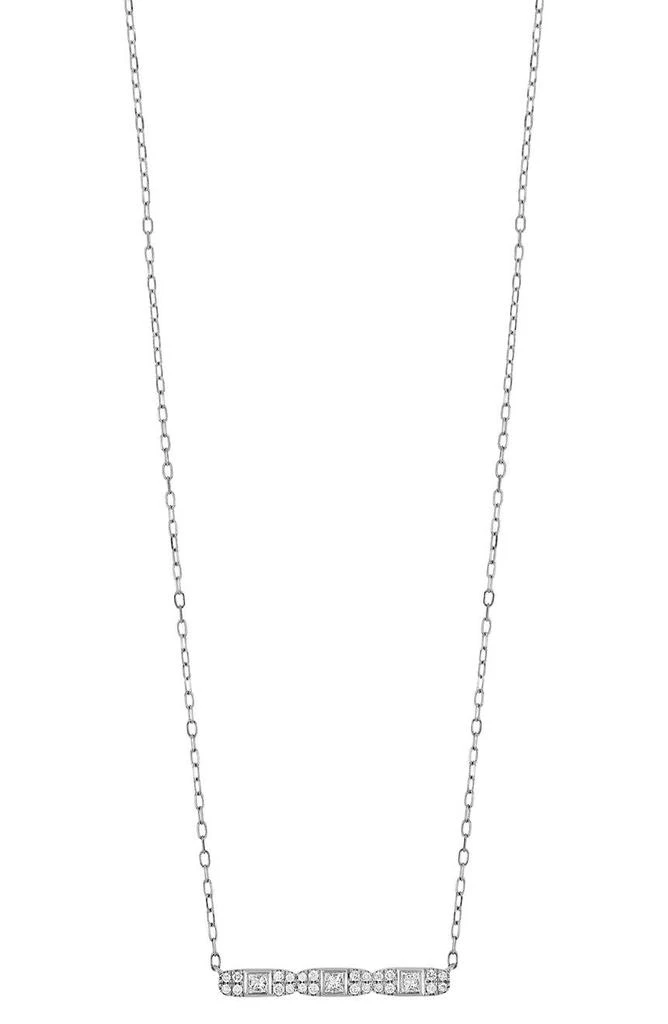 商品Bony Levy|18K White Gold Gatsby Princess Bar Pendant Necklace - 0.19 ctw,价格¥4738,第1张图片