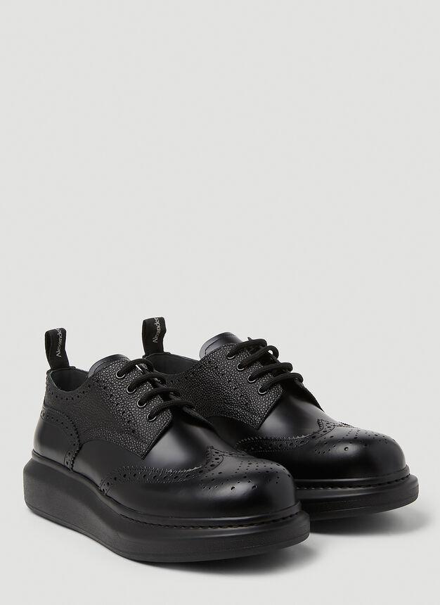 Platform Brogue Lace-Up Shoes in Black商品第2张图片规格展示