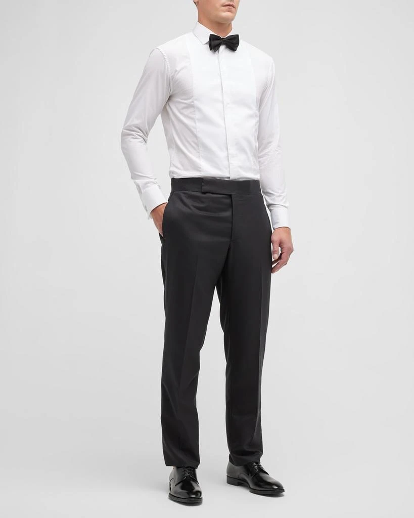 商品Giorgio Armani|Men's Tonal Wool-Blend Tuxedo Pants,价格¥4271,第3张图片详细描述
