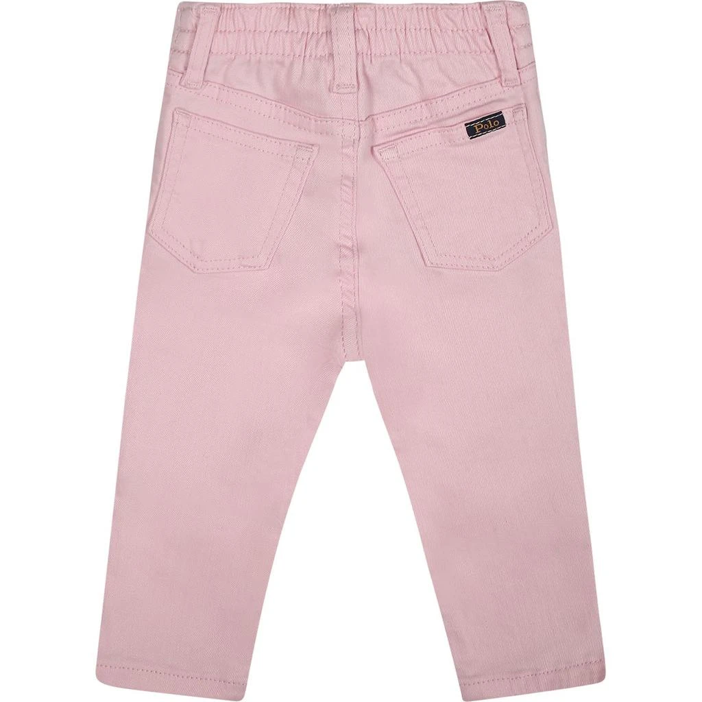 商品Ralph Lauren|Pink Jeans For Baby Girl With Logo,价格¥1093,第2张图片详细描述