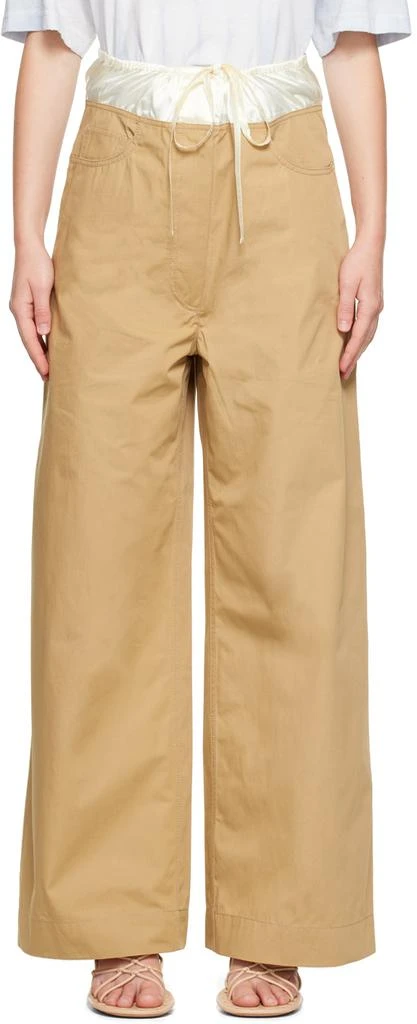 商品Acne Studios|Beige Paneled Trousers,价格¥1384,第1张图片