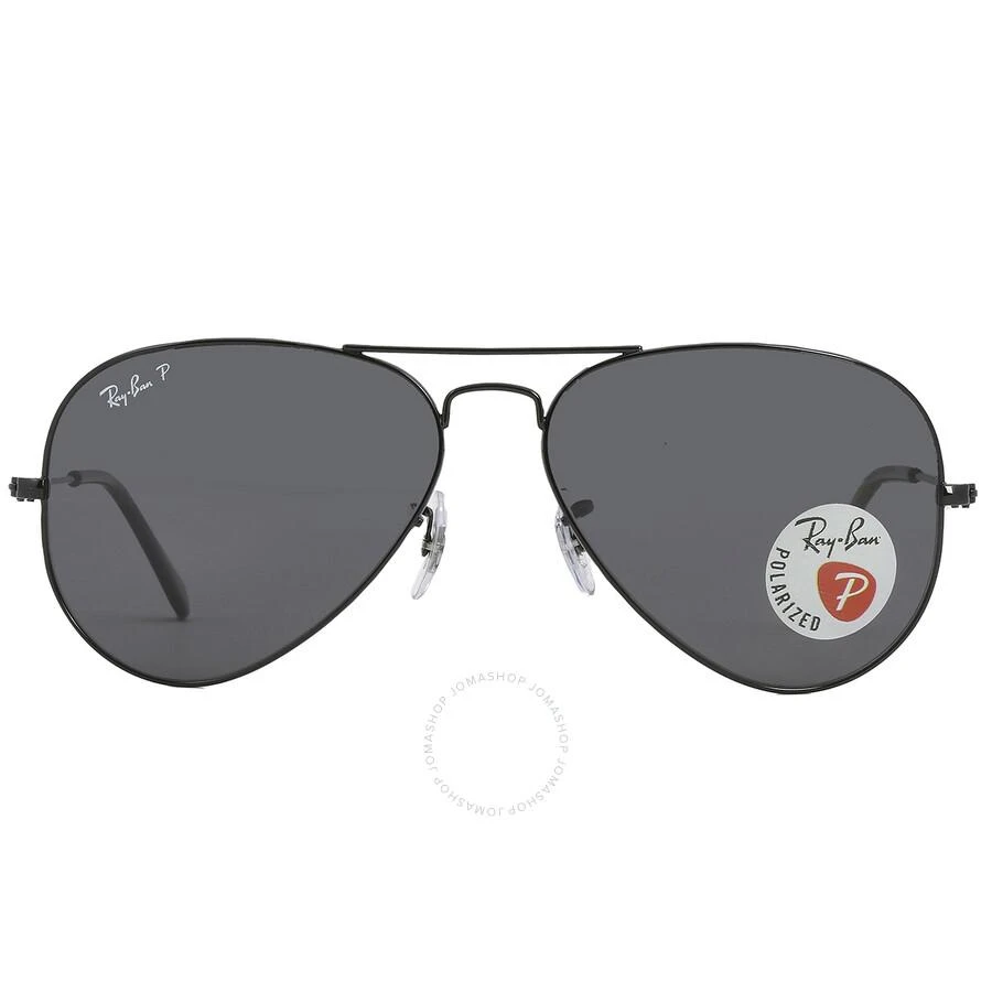 商品Ray-Ban|Aviator Total Black Polarized Black Classic Aviator Sunglasses RB3025 002/48 68,价格¥1018,第1张图片