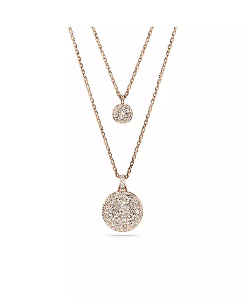 商品Swarovski|White, Rhodium Plated or Rose-Gold Tone or Gold-Tone Meteora Layered Pendant Necklace,价格¥1428,第1张图片