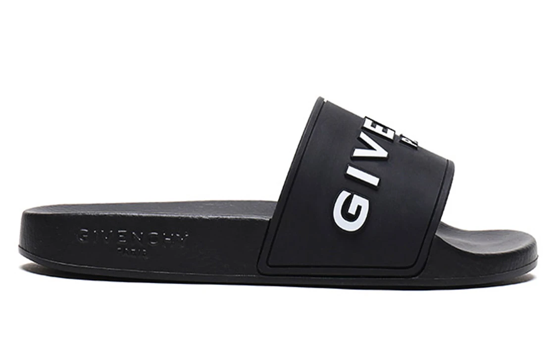 商品[国内直发] Givenchy|GIVENCHY纪梵希 Logo标志 套脚平底 其他 图腾一字拖鞋 男款 黑色,价格¥1716,第3张图片详细描述