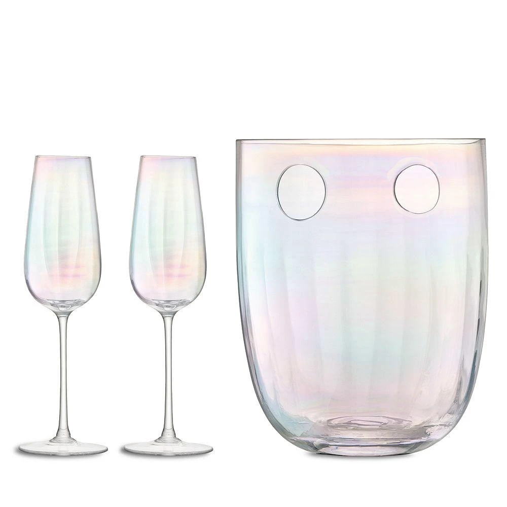 商品LSA|Mother of Pearl Look Ice Bucket and Champagne Flute Pair,价格¥1812,第1张图片