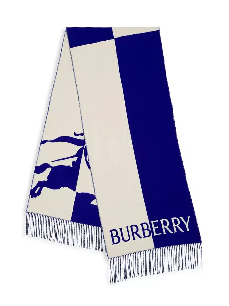 商品Burberry|Colorblocked Logo Wool-Blend Scarf,价格¥5388,第1张图片