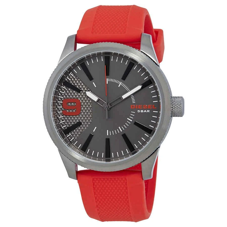 商品Diesel|Diesel Rasp Gunmetal Dial Red Silicone Mens Watch DZ1806,价格¥519,第1张图片