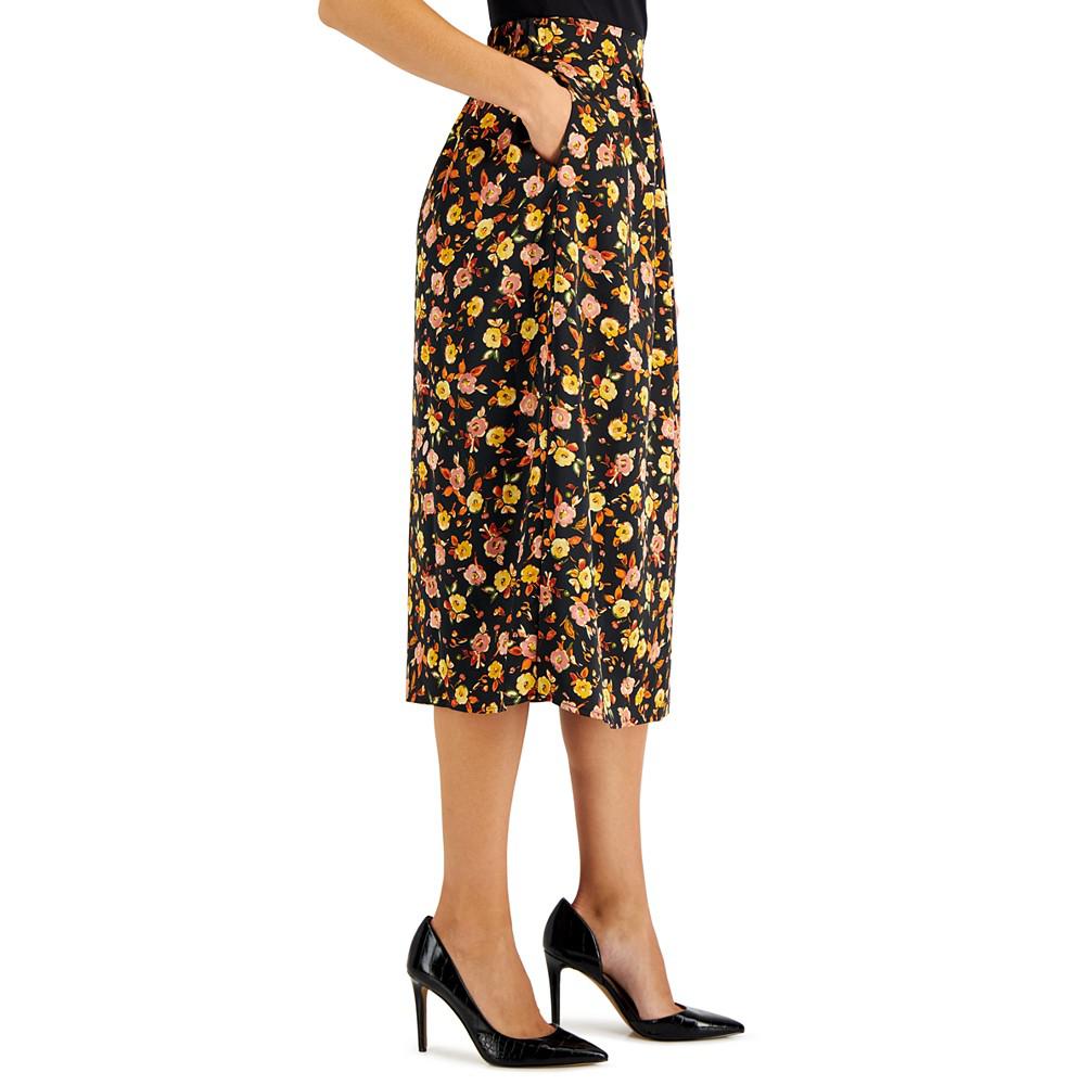 Women's Floral-Print Midi Skirt商品第3张图片规格展示
