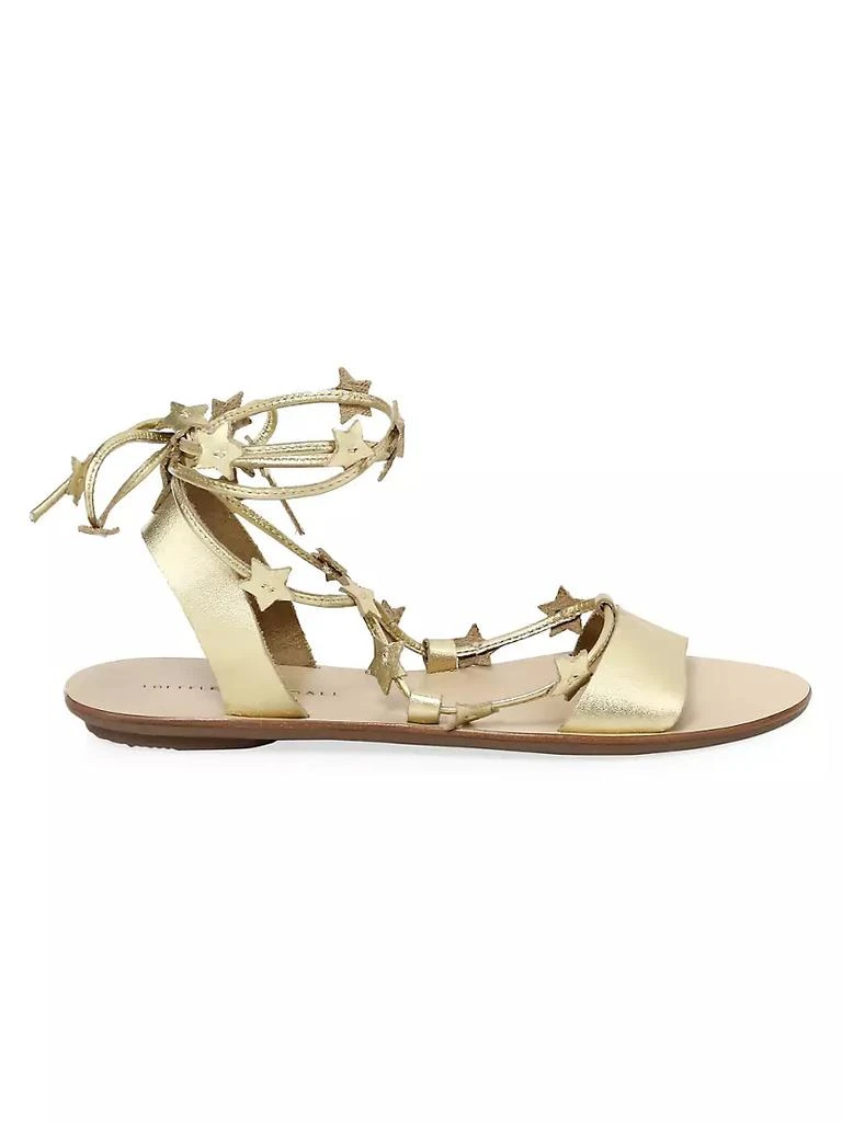 商品Loeffler Randall|Starla Ankle-Wrap Metallic Leather Sandals,价格¥552,第1张图片