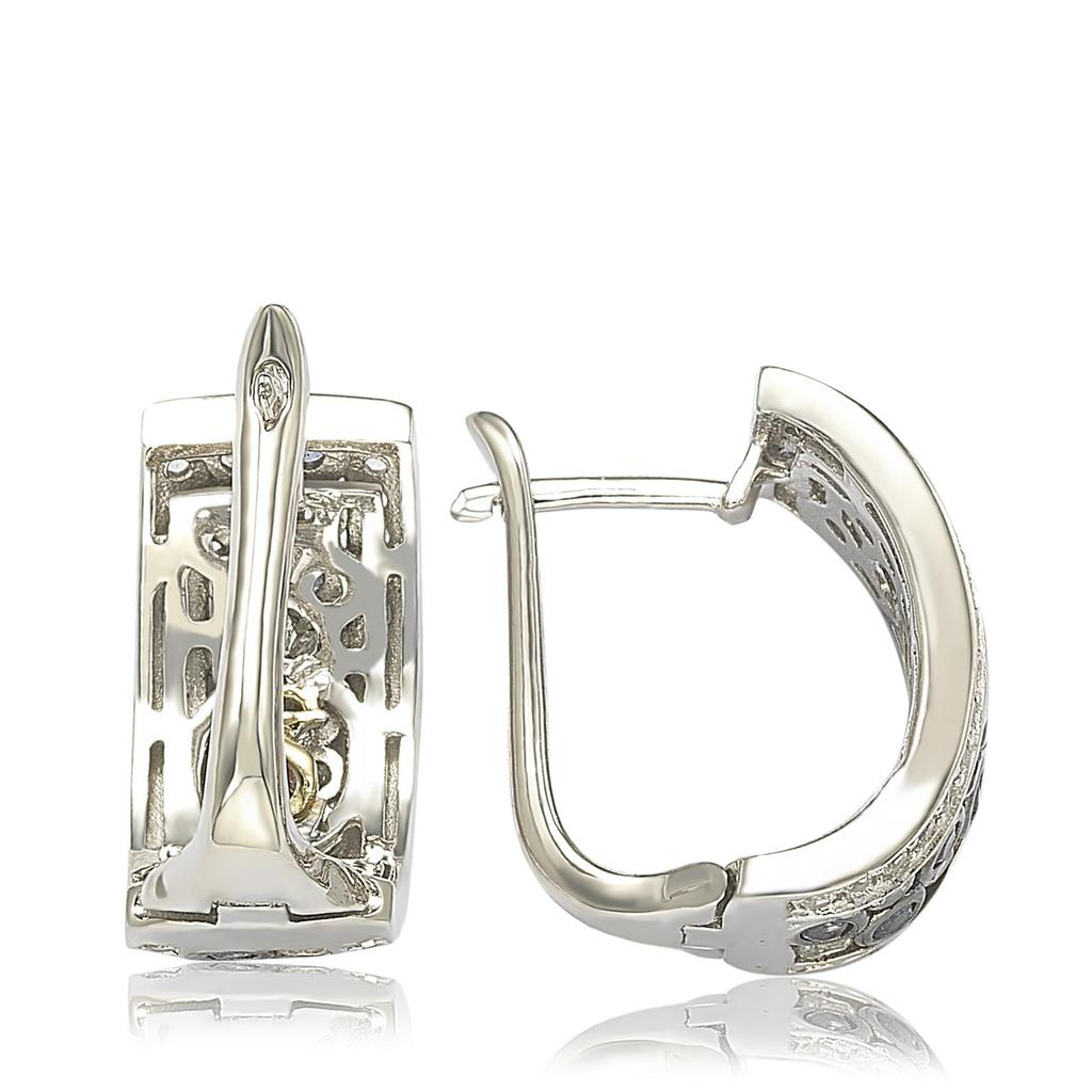 Suzy Levian Sapphire and Diamond in Sterling Silver Earring商品第2张图片规格展示
