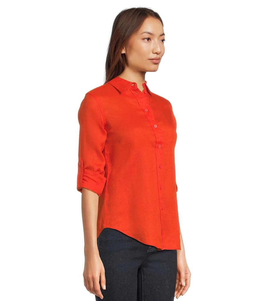 商品Ralph Lauren|Petite Linen Roll Tab–Sleeve Shirt,价格¥834,第2张图片详细描述