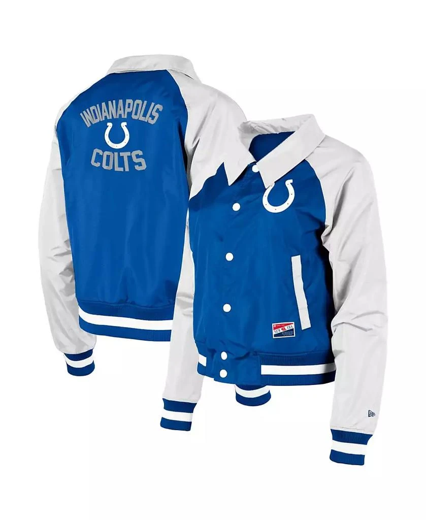 商品New Era|Women's Royal Indianapolis Colts Coaches Raglan Full-Snap Jacket,价格¥561,第1张图片