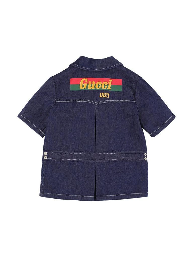 商品Gucci|Logo Embroidered Denim Jacket,价格¥5649,第2张图片详细描述