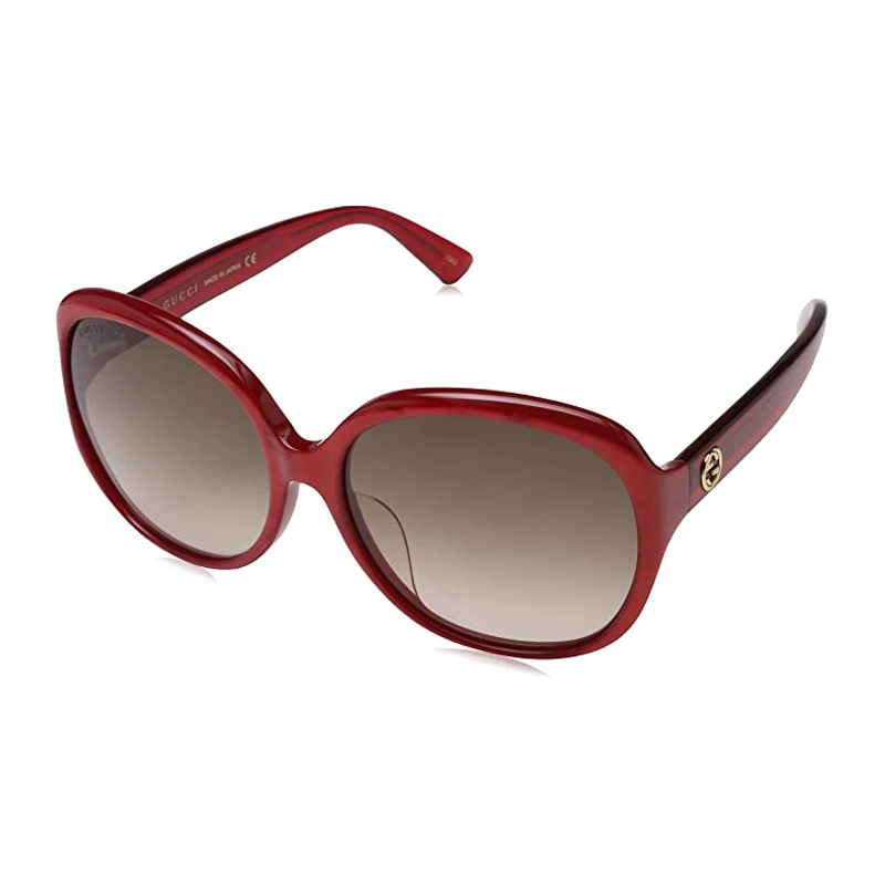 商品[国内直发] Gucci|GUCCI 女红色女士圆形太阳镜 GG0080SK-004,价格¥2370,第1张图片