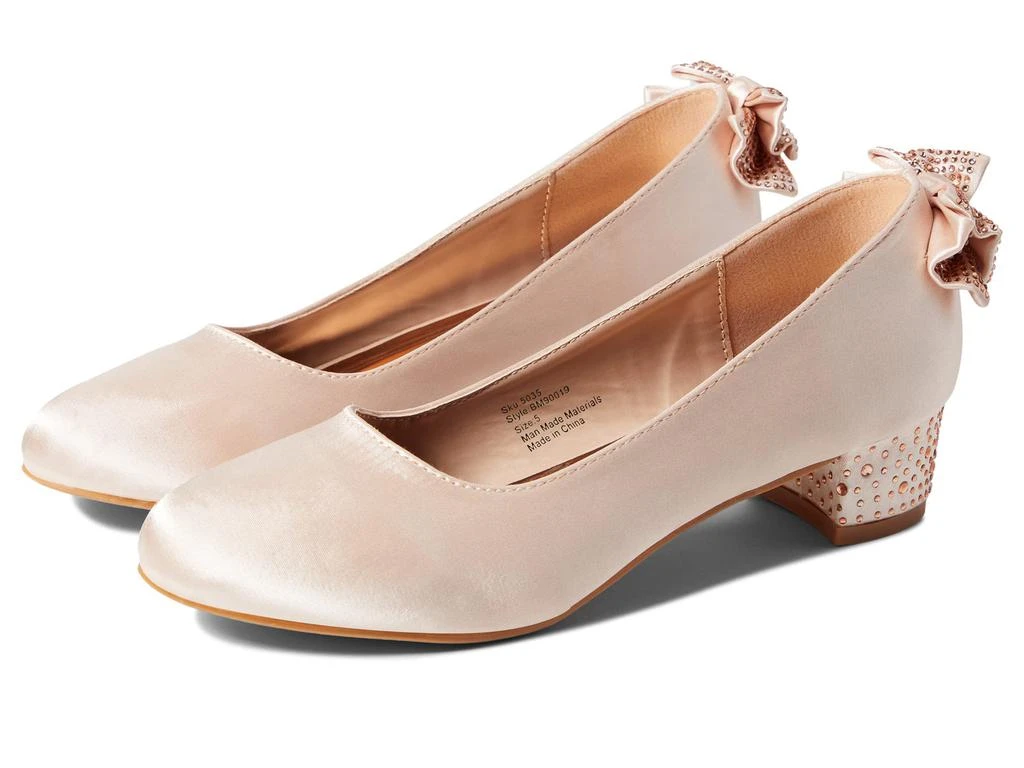 商品Badgley Mischka|Lily Satin Back Bow Low Heel (Little Kid/Big Kid),价格¥491,第1张图片