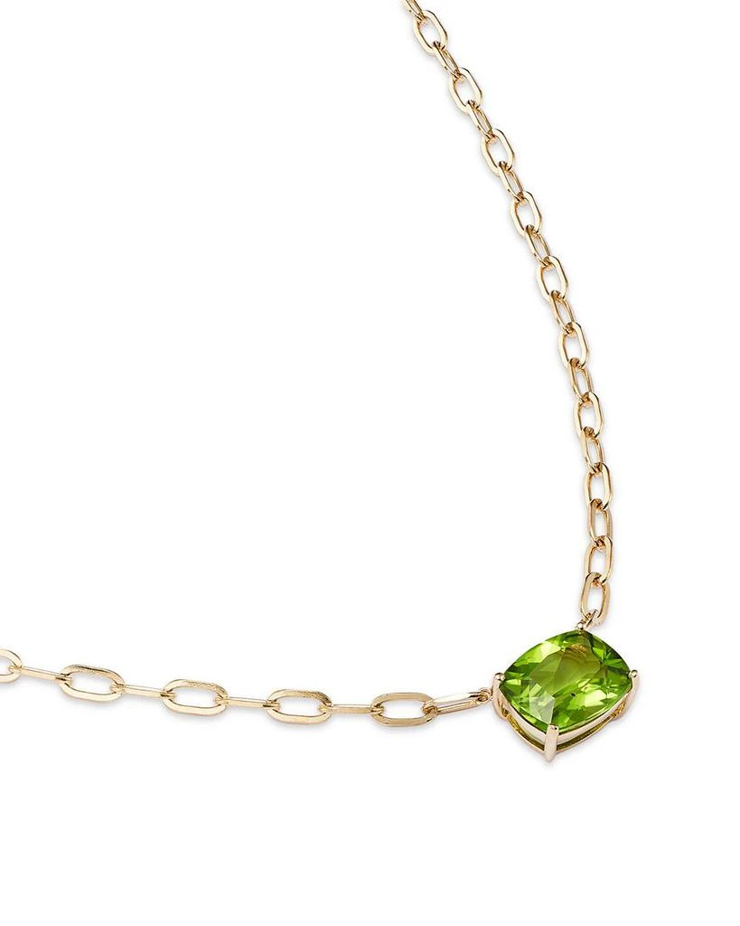 Peridot Solitaire Pendant Necklace in 14K Yellow Gold, 18" 商品