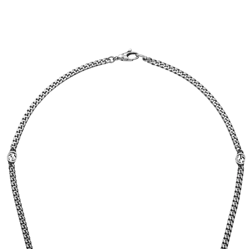 商品[国内直发] Gucci|古驰 经典双G项链系列 双G 925银 项链 男女同款情侣款 银色,价格¥3837,第9张图片详细描述