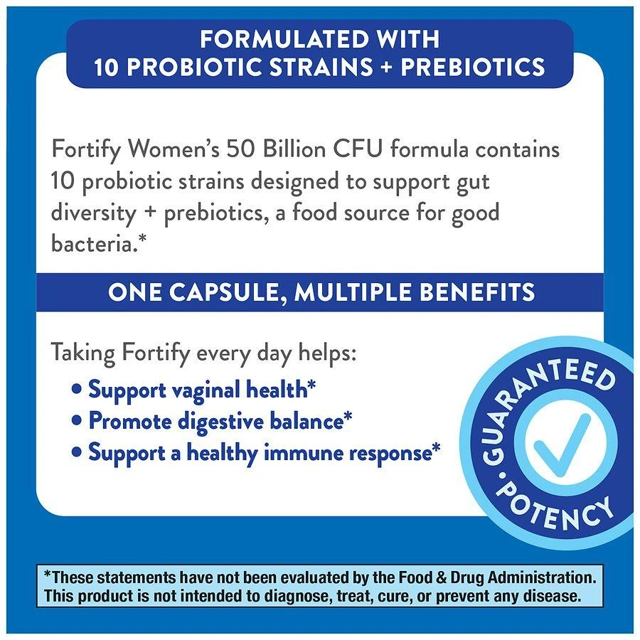 Fortify Women's 50 Billion Probiotic Vegetable Capsules 商品