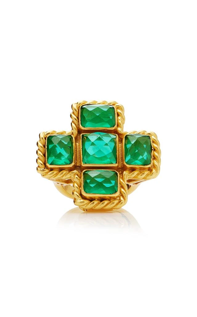商品VALÉRE|VALÉRE - Women's The Rosa 24k Gold-Plated Quartz Ring - Green - US 7 - Moda Operandi - Gifts For Her,价格¥680,第1张图片