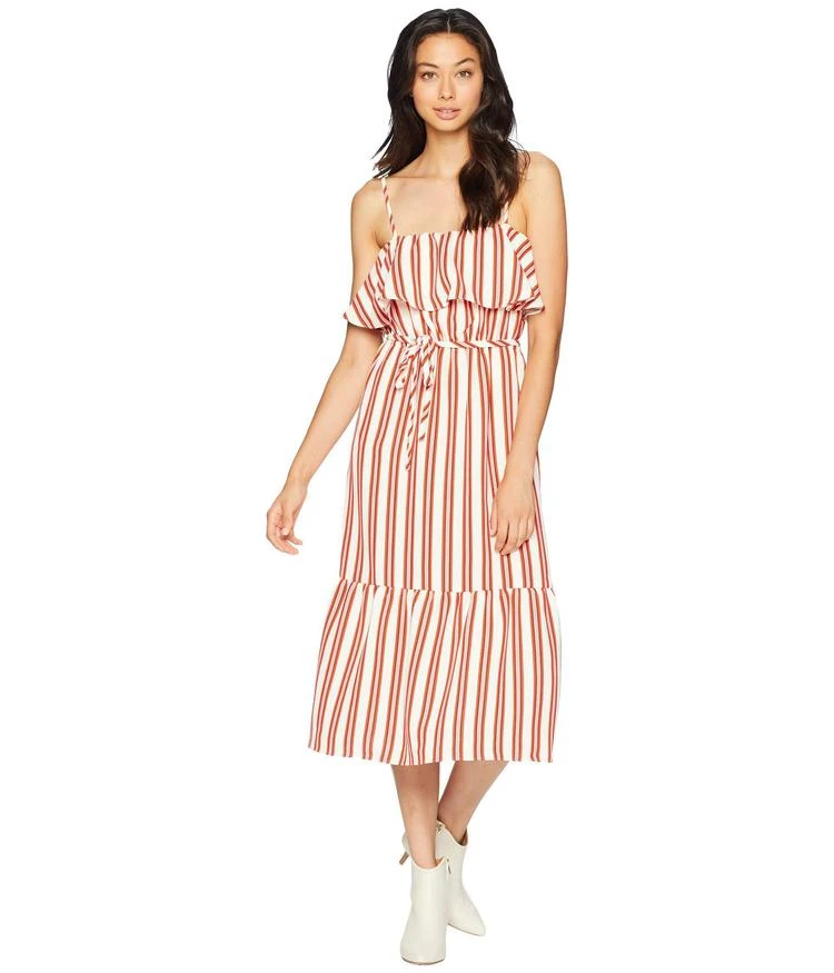 商品Juicy Couture|Bold Stripe Ruffle Midi Dress,价格¥250,第1张图片