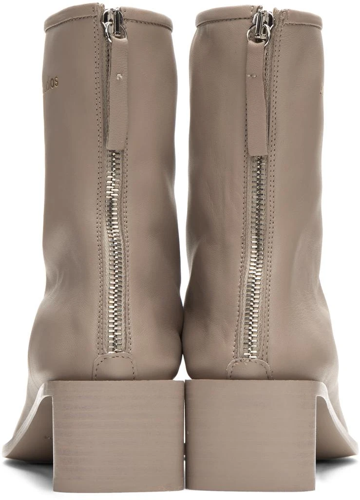 商品Acne Studios|Taupe Branded Ankle Boots,价格¥3637,第2张图片详细描述