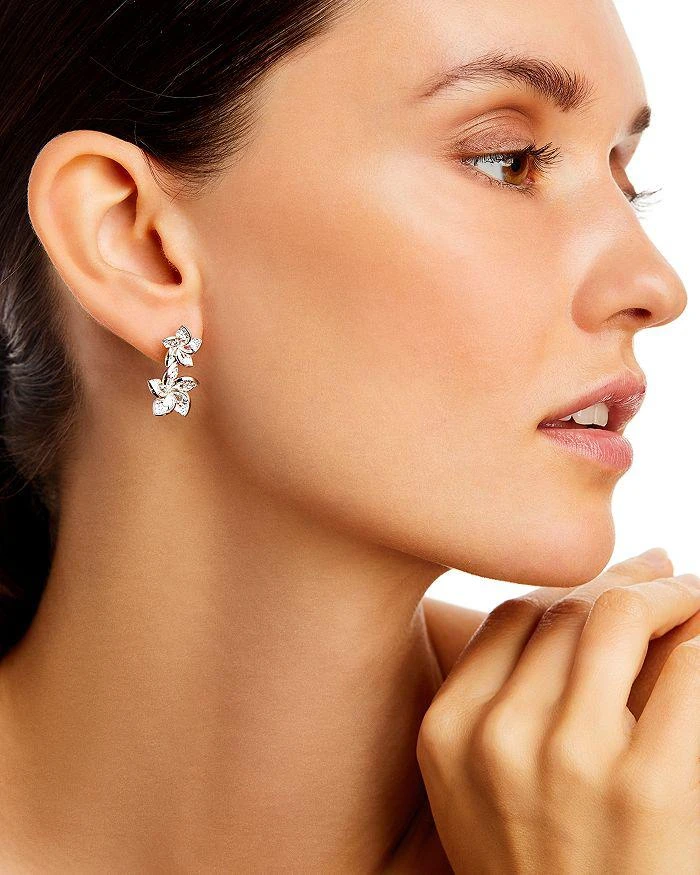 商品HARAKH|Colorless Diamond Frangipani Flower Drop Earrings in 18K White Gold, 1.50 ct. t.w. - 150th Anniversary Exclusive,价格¥66963,第2张图片详细描述
