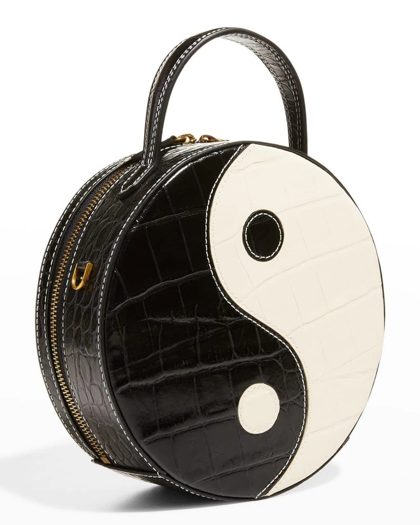 商品Staud|Yin Yang Round Moc-Croc Crossbody Bag,价格¥2705,第4张图片详细描述