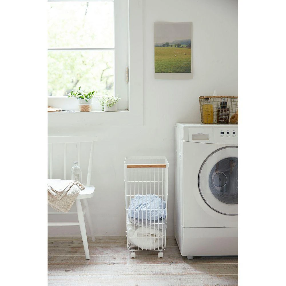 Tosca White Slim Rolling Laundry Basket 商品