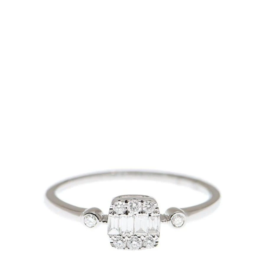 商品J Collection|New J Collection Fine Jewellery Ring W / Diamond8 Rddi 0.12 Ct4 Dibag 0.08 Ct18kw 1.83 Gm 18kt White Gold Silver,价格¥5792,第1张图片