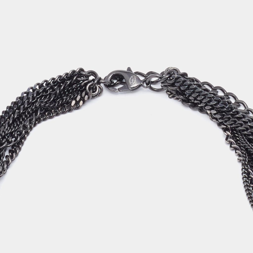 Chanel Two-Tone Metal Chain Multi Layered Necklace商品第4张图片规格展示