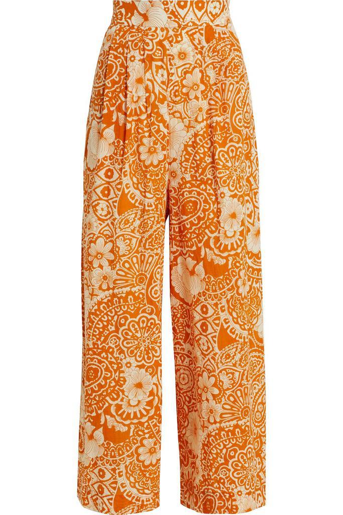 商品VANESSA BRUNO|Pleated floral-print cotton-voile wide-leg pants,价格¥507,第1张图片