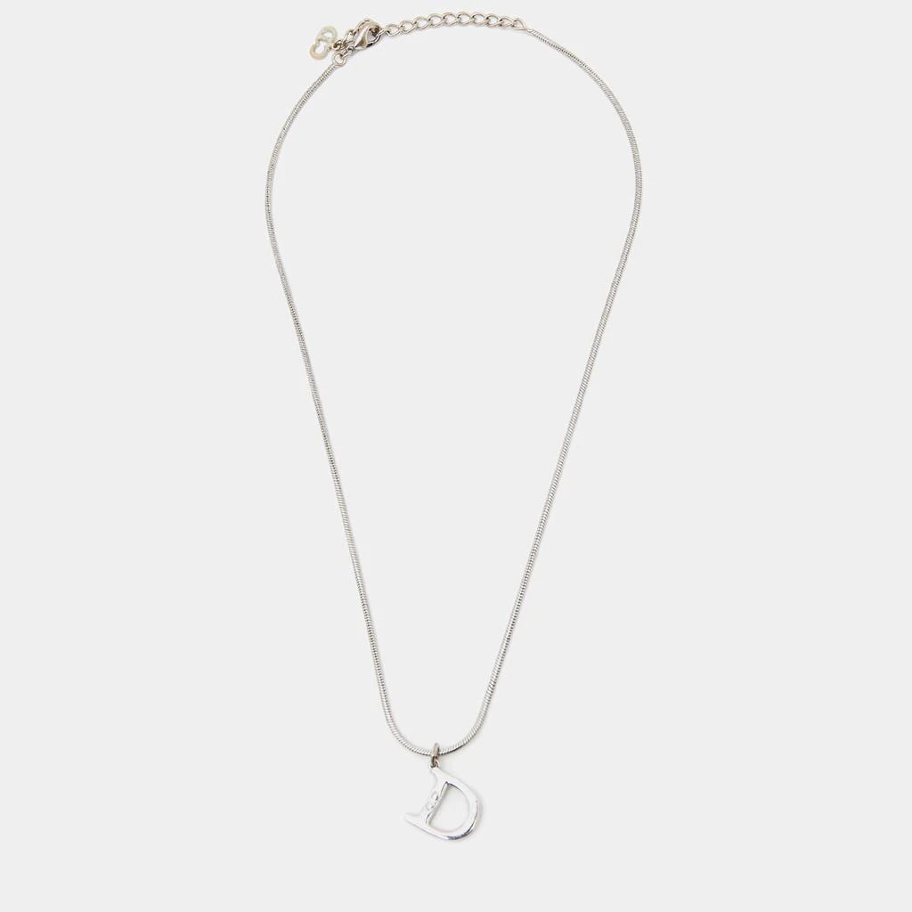 商品[二手商品] Dior|Dior CD Silver Tone Metal Pendant Necklace,价格¥1014,第2张图片详细描述
