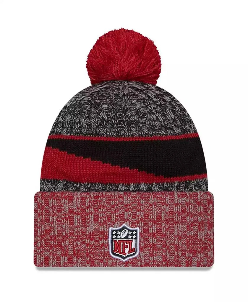 商品New Era|Men's Black, Cardinal Arizona Cardinals 2023 Sideline Sport Cuffed Pom Knit Hat,价格¥254,第2张图片详细描述