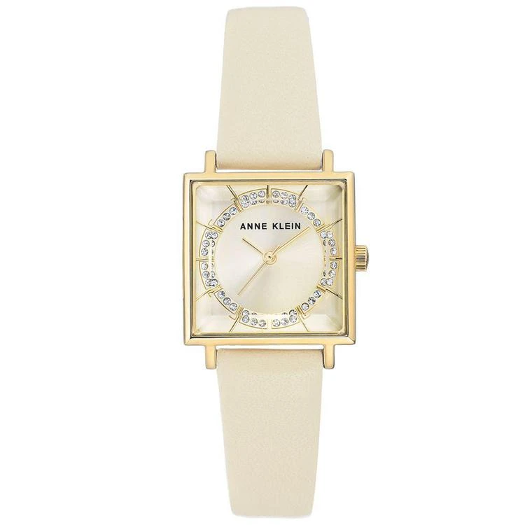 商品Anne Klein|Women's Ivory Leather Strap Watch 26x26mm,价格¥365,第1张图片