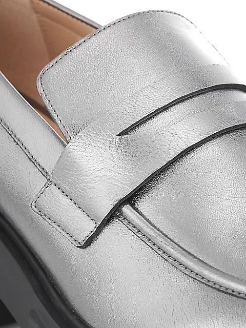 Soho Metallic Leather Lug-Sole Loafers商品第6张图片规格展示