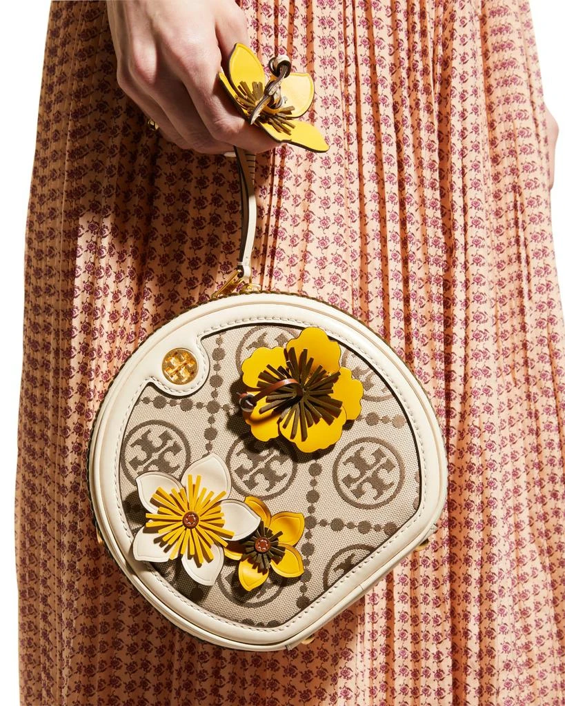 商品Tory Burch|T Monogram Floral Moon Crossbody Bag,价格¥3627,第5张图片详细描述