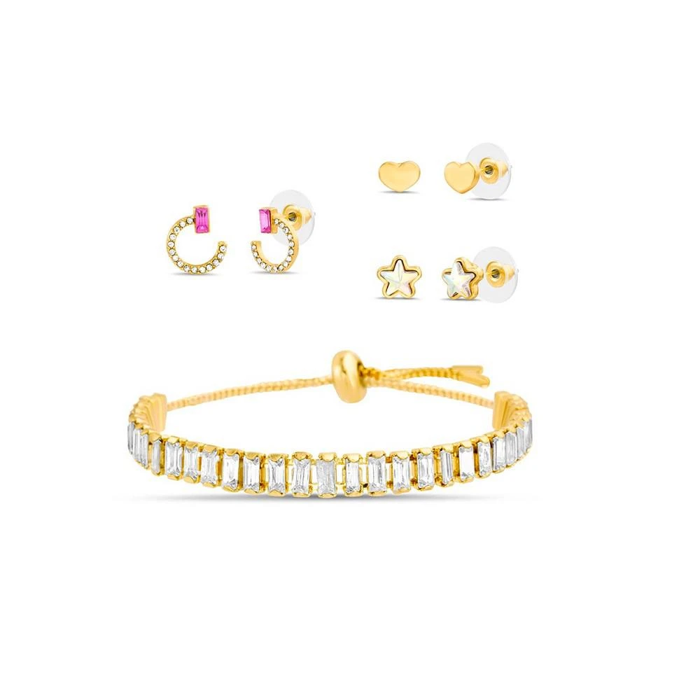 商品Kensie|Rhinestone Bracelet and Stud and Huggie Earring Set,价格¥209,第1张图片