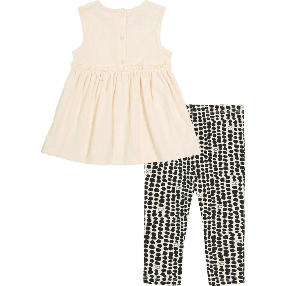 商品Calvin Klein|Toddler Girls Dotted Knit Top and Logo Print Capri Leggings, Set of 2,价格¥165,第2张图片详细描述