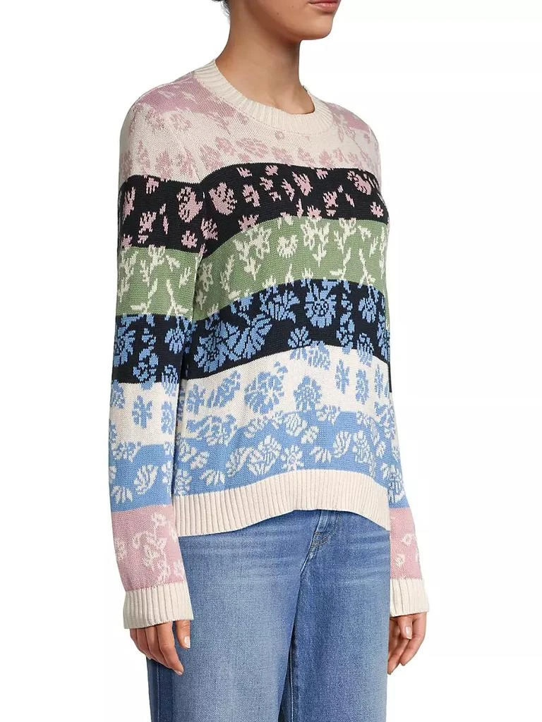 商品Weekend Max Mara|Fleres Floral Striped Cotton Sweater,价格¥2050,第4张图片详细描述