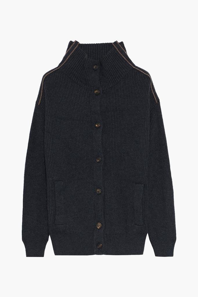 商品Brunello Cucinelli|Bead-embellished ribbed cashmere cardigan,价格¥14315,第1张图片