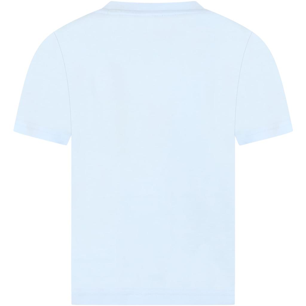 Burberry Light Blue T-shirt For Boy With Logo商品第2张图片规格展示