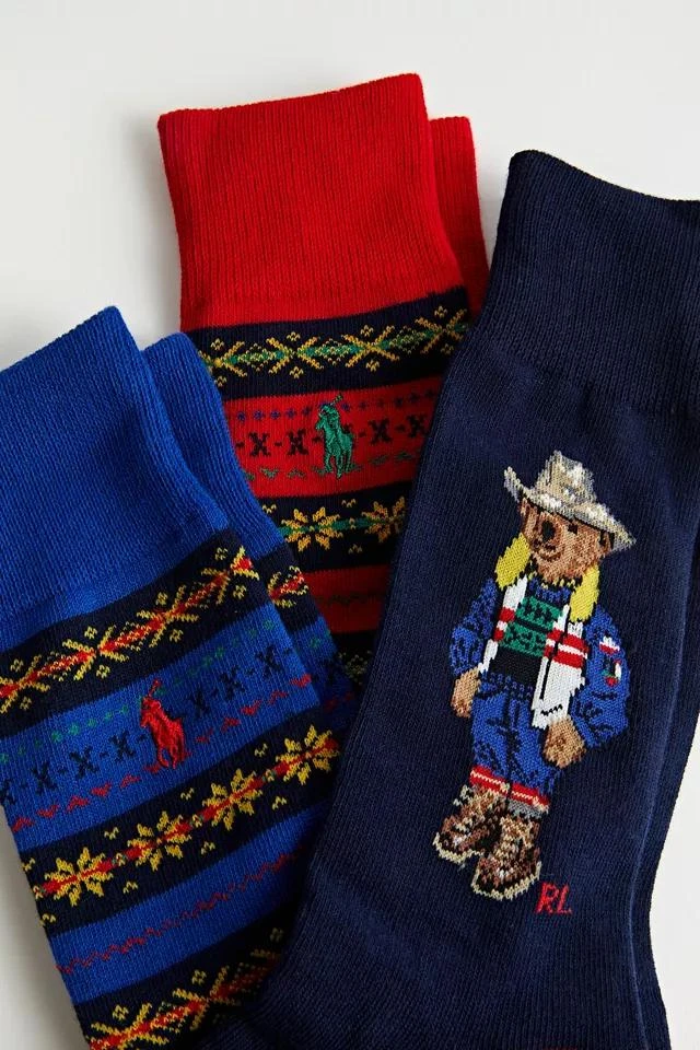 商品Ralph Lauren|Polo Ralph Lauren Fair Isle Bear Sock 3-Pack,价格¥318,第3张图片详细描述