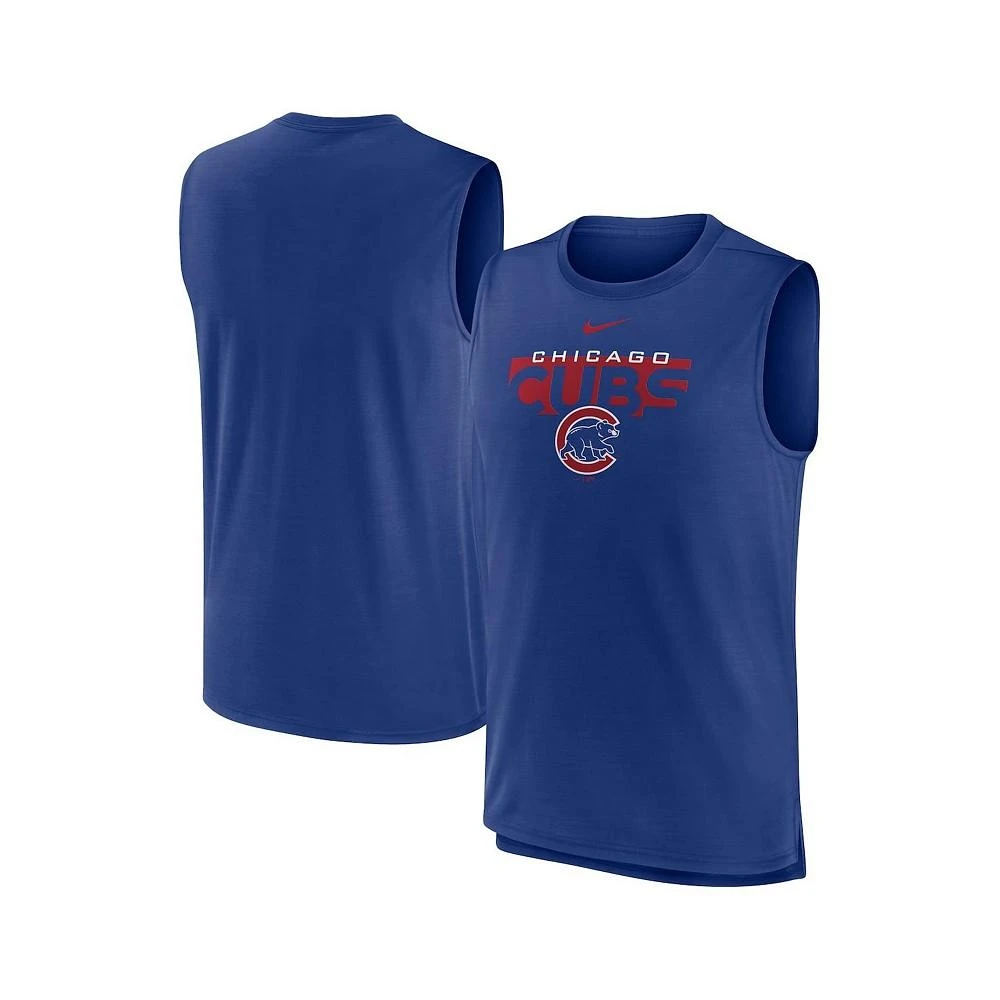 商品NIKE|Men's Royal Chicago Cubs Knockout Stack Exceed Performance Muscle Tank Top,价格¥210,第1张图片