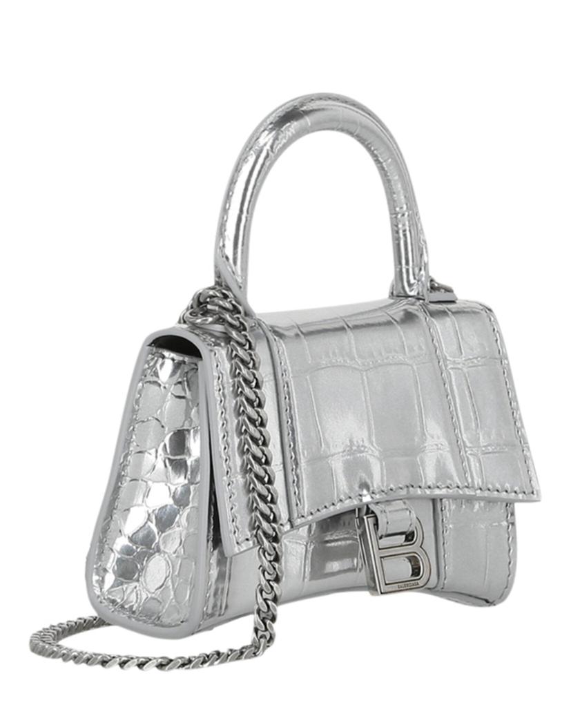 【BALENCIAGA】HOURGLASS SMALL SHOULDER BAG Balenciaga Hourglass Mini Handbag With Chain And Rhinestones