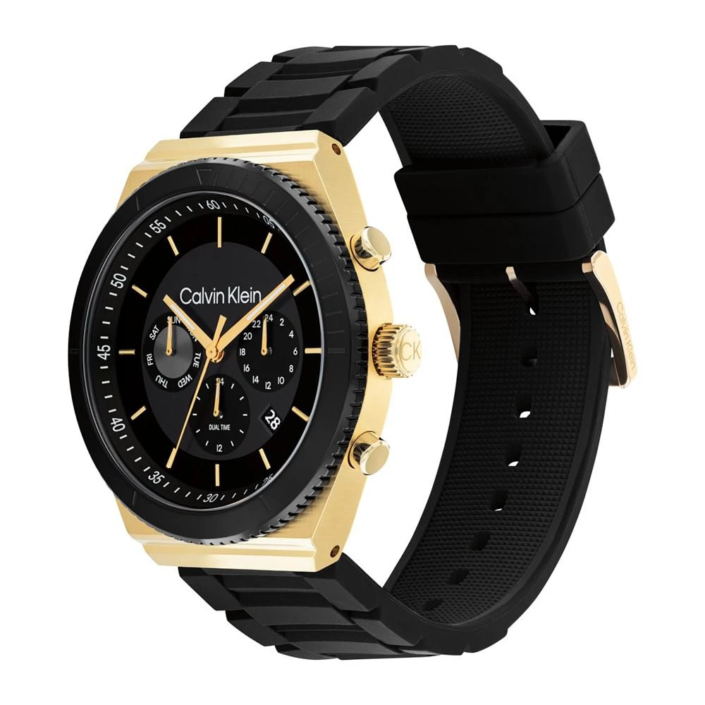 商品Calvin Klein|Men's Black Silicone Strap Watch 44.5mm,价格¥1431,第2张图片详细描述