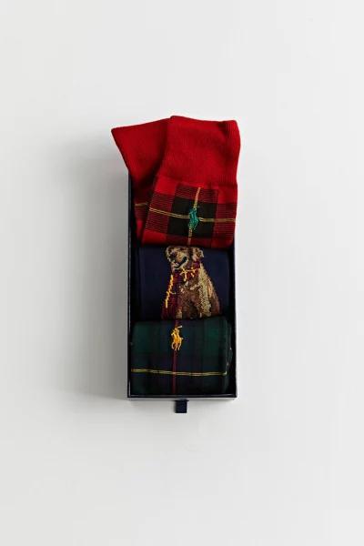 商品Ralph Lauren|Polo Ralph Lauren Plaid Dog Sock 3-Pack Gift Box,价格¥310,第1张图片