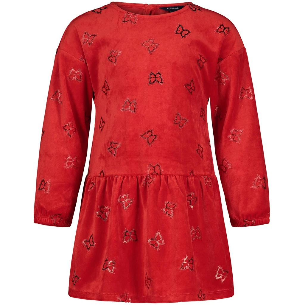 商品Nautica|Nautica Little Girls Butterfly Velour Dress (4-6X),价格¥112,第1张图片