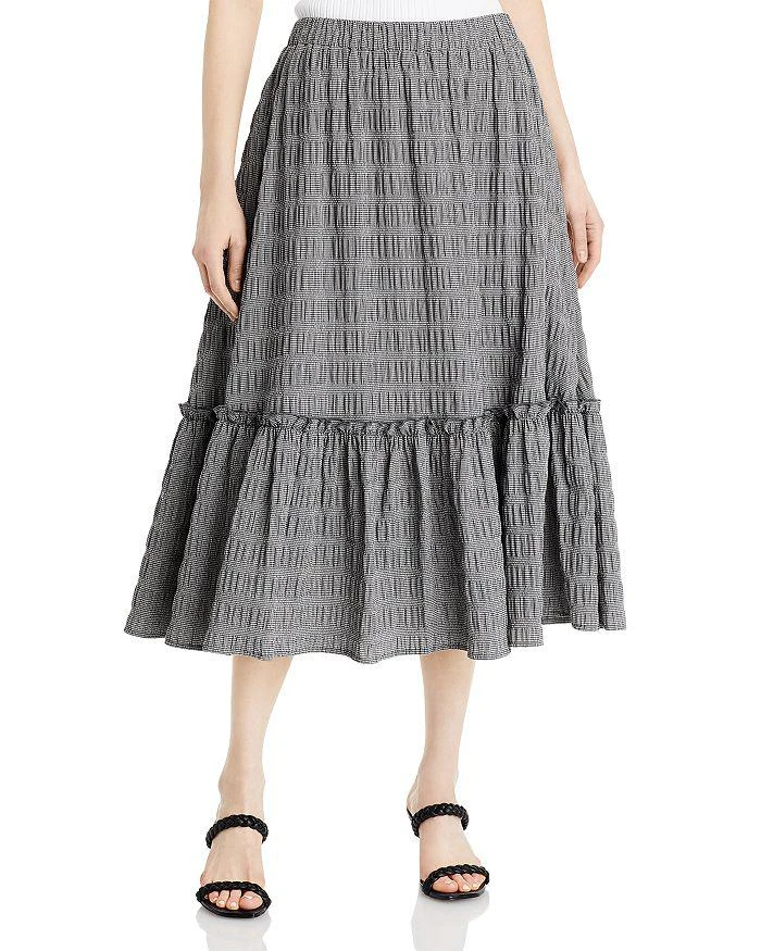 商品Tahari|Gingham Print Midi Skirt,价格¥220,第1张图片