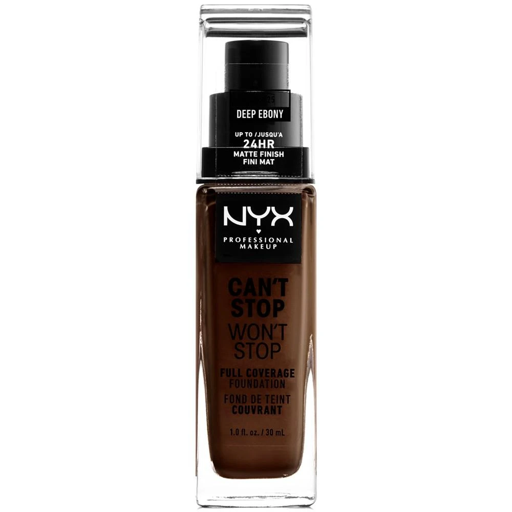 商品NYX Professional Makeup|Can't Stop Won't Stop Full Coverage Foundation, 1-oz.,价格¥111,第1张图片