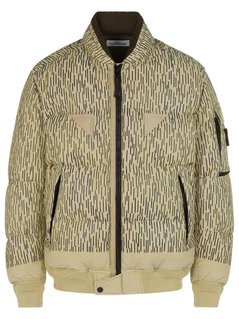 商品Stone Island|Real Down Blouson Jacket Natural Beige Print,价格¥5812,第1张图片